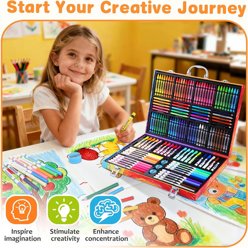 158 4-8, 6-8, Set 3 4 5 6 7 8 Toidgy Pcs Art Supplies for Kids Ages Deluxe Art Kit Crafts Drawing Painting with Colored