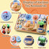 2-4,Wooden Montessori Busy Board for Toddlers Sensory Steering Wheel Toys with LED Light Switch,Travel Toy Educational