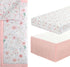 The Homistry 3-Piece Set Set The Hmistry Crib Bedding for Girls - Reversible Quilt, Fitted Sheet, Crib Skirt - Soft