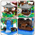 Set 14+,(2705 Light-Up Peach Blossom Pond Micro Mini Bricks Kit, Chinese Architecture Cherry Bonsai Tree Building