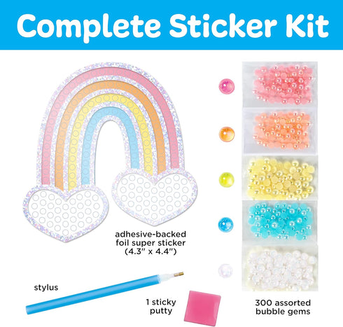 6+) Creativity for Kids Bubble Gem Super Sticker: Rainbow, Diamond Art Kits for Kids, Mini Craft Kit and Spring Crafts
