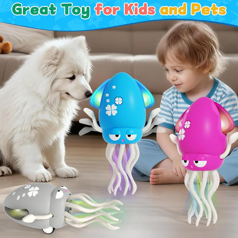 12-18 Tummy 1 2 3 4 5 6 Electric Dancing Octopus Light Music Suitable for Months Old Baby Toys, Kid Crawling Squid Toys