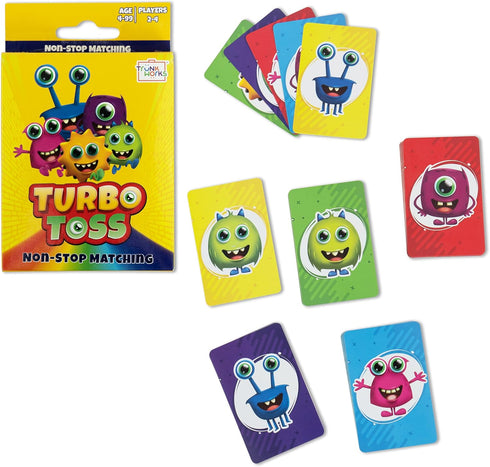 Turbo Toss Card Game by Trunkworks | Non Stop Matching Card Game for Kids Ages 4 and Up | Develops Focus, Fast Reflex,