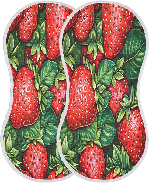 YETTASBIN Strawberry Muslin Baby Burp Cloth, Super Soft Absorbent Cotton Burp Rag Baby Bibs Feeding Cloth for Newborn