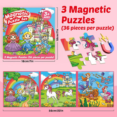 Magnetic Puzzles for Toddlers 3-5, 36 Pieces Travel Games for Kids, Airplane Car Road Trip Activities for 3-6 Year Olds