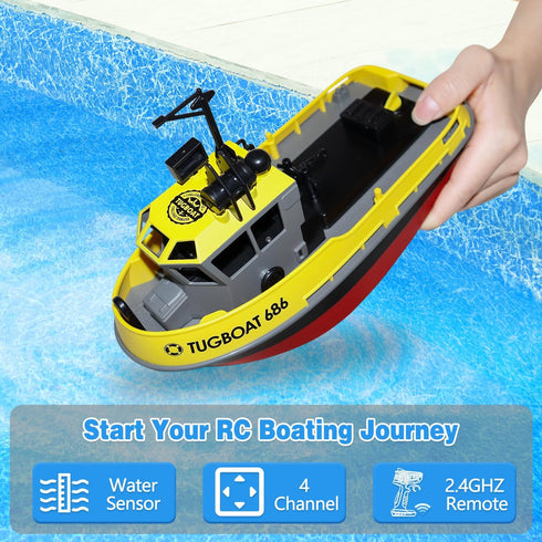 Losbenco 1/72 40 RC Boat, RC Tugboat for Pools and Lakes, High-Speed Remote Control Boat with Mins Play Time and Low