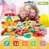 Libima 100 Pcs Wood Building Blocks for Toddlers 2-4 Years, Wooden Building Set with Storage Container, Preschool