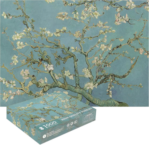 1000 Piece Puzzle for Adults - Almond Blossoms by Van Gogh - Famous Oil Painting Jigsaw Puzzles 1000 Pieces