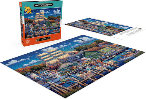 Buffalo Games - Dowdle - Mystic Seaport - 300 Piece Jigsaw Puzzle for Adults - Perfect for Game Nights