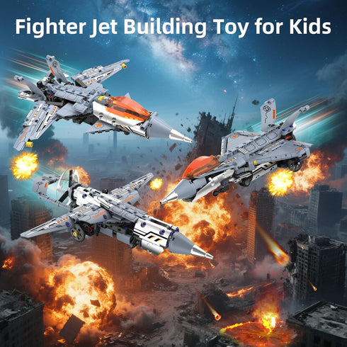 5 1 Set 2.4GHz 6 7 8 9 10 11 12+, in STEM RC Robot Building Kit, Fighter Jet Airplane Building with APP & Remote