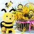 Aoriher 5 Pcs Bee Stuffed Animals — 1 Large Plush Bee and 4 Cute Baby Bees for Birthday Gifts and Decorations