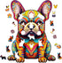 Wooden Puzzles for Adults and Kids, French Bulldog (L-240pcs) Unique Shaped Animal Jigsaw Puzzles, 13.7*10.5in