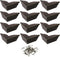 Cosmos Pack of 12 Antique Metal Box Corner Protector Edge Safety Guard for Cabinet Furniture, Bronze Tone
