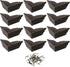 Cosmos Pack of 12 Antique Metal Box Corner Protector Edge Safety Guard for Cabinet Furniture, Bronze Tone