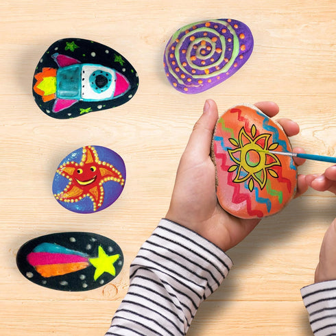 JOYIN 12 Rock Painting Kit - Glow in The Dark Rock Kit for Kids Ages 6-12, Art Supplies for Birthday Party Gift