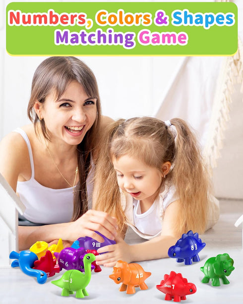 3-5, 3 4 5 Number Dinosaur Toys for Kids Montessori Educational Toys for Year Old Boy Girl Gifts, Preschool Learning