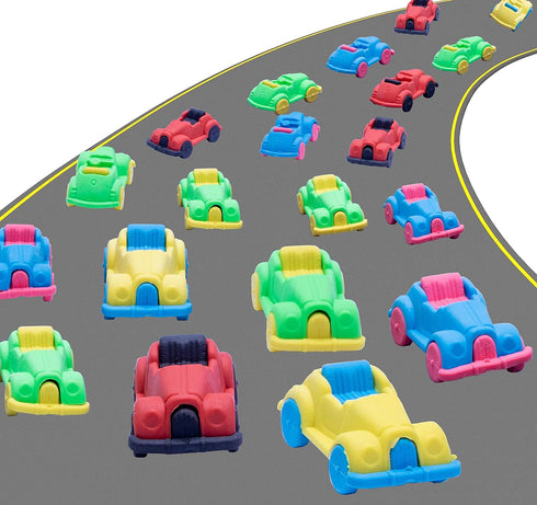 KR. LIF 24 Pcs Puzzle Pull Apart Car Erasers, 3D Mini Cute Erasers for Kids Bulk, Needed Desk Pets for Classroom