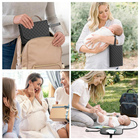 Seeseven Portable Changing Pad for Baby Travel Use, Compact Diaper Change Mat for On The Go Parents, Easy to Carry