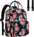 Diaper Bag Backpack, Multi-Function Baby Bag with Insulated Pockets and Large Capacity Organizer for Mom/Dad, Flower