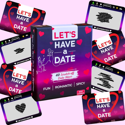 Let's Have A Date - Fun & Romantic Date Night Ideas for Couples - 40 Scratch Off Cards for a Couple - Relationship Card Games