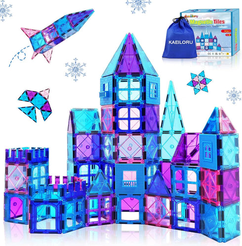 Magnetic Tiles 3D Frozen Kids Toys for Girls Age 4-7, Educational Building Blocks for Princess Castle Play