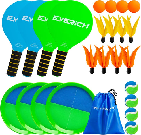 Toss and Catch Ball Set & Paddle Ball, Outdoor Games for Kids