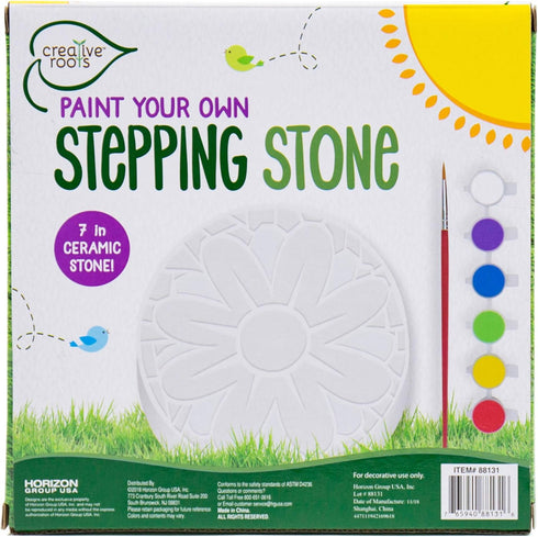 Creative Roots Mosaic Flower Garden Stepping Stone Kit, DIY Stepping Stone Kit for Kids Ages 6+, Includes 7-Inch