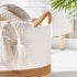 (20"x13"),Woven KAKAMAY Large Blanket Basket Baskets for storage Baby Laundry Hamper, Cotton Rope Blanket Basket