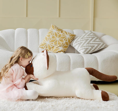 IKASA Giant Siamese Cat Stuffed Animal Plush Toy, Big Jumbo Soft Toy, 30" Cute Huge Size Fluffy Plushie, Gifts for Kids