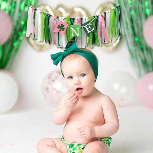 1st Lucky One High Chair Banner - St. Patrick's Day First Birthday Party Decorations,Clover Irish Birthday Party