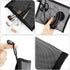 yuntop 6 (A4 2, A5 2, A6 2) PCS Mesh Pouch, Black Nylon Mesh Cosmetic Zipper Bags for Home Office Purse Diaper Bag x x