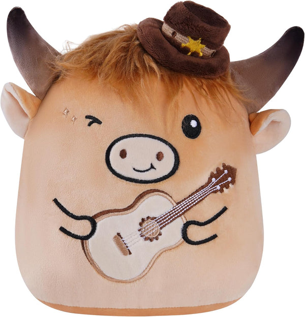 Highland Cow Stuffed Animal, 8 Inch Cute Country Cow Plush Toy with