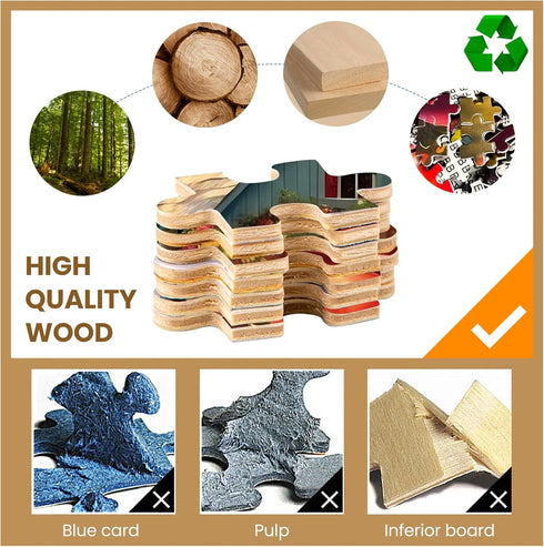 1000 Piece Puzzle for Adults - Wooden Jigsaw Puzzles, House in The Countryside, Educational Toys