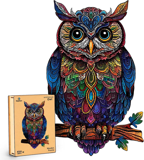 Wooden Puzzles for Adults, Unique Shaped Animal Jigsaw Puzzles, Owl Wood Puzzles