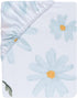 100% Lambs & Ivy Sweet Daisy Cotton White/Blue Floral Baby Fitted Crib Sheet