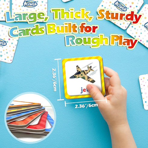 CVC Word Match Game, Memory Game, 60 Pcs Toddler Card Games for Kids Ages 3-6, Phonics Flash Cards for Preschool