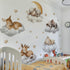 Sleeping Animals Wall Decals,Dreamy Clouds & Star Theme Art Wall Sticker Decors,Peel and Stick Elephants, Bears, Deer