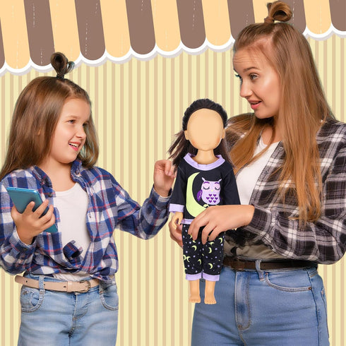 Fourluoo 6 Sets 18 Inch Baby Dolls Clothes Reborn Baby Doll Outfit Accessories Jumpsuits with Hats for Party Game Gifts