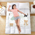 siphylline 52" 34" Cartoon Cute Brown Bear Extra Large Resuable Potty Training Pee Pad Soft Absorbent Diaper Changing