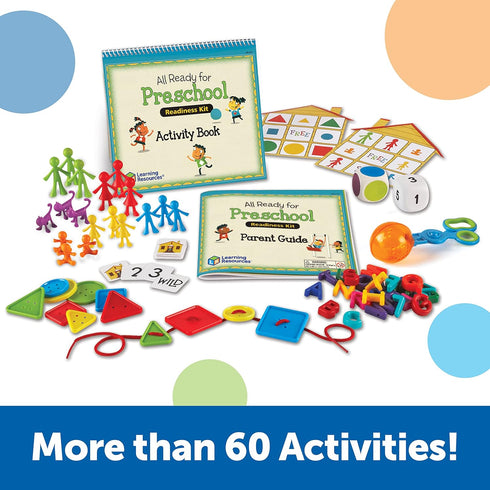 Learning Resources All Ready for Preschool Readiness Kit - 60 Activities Set for Ages 3+, Preschool Curriculum Kit