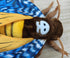 FRANKIEZHOU Simulation Death's Head Hawk Moth Stuffed Animal, Blue 25" Lifelike Plush Toy for Kids