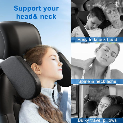 Car Headrest Pillow, Roadpal Adjustable Sleeping Headrest for Car Seat, Head Neck Support Rest Pillows for Kids Adults