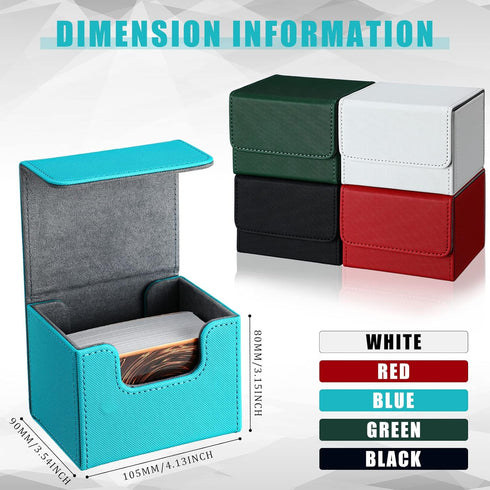 Weewooday 5 100 5 Pcs Leather Deck Card Boxes Large Size Deck Game Holder Storage Box Fit Plus Sleeved Cards Compatible