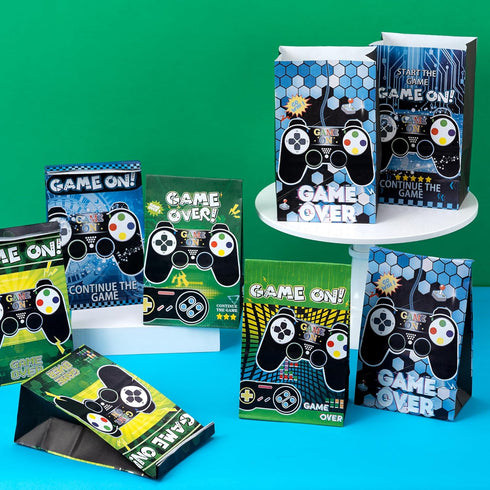 Video Game Party Favors Birthday Supplies for Kids, Game On Stuffer Gifts, Boys Gamer Party Decorations Bags