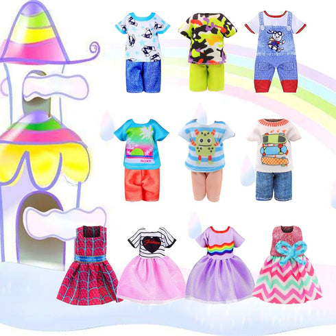 7 6 Inch 3 2 2 11.5 Inch 6" Joyfun Pcs Girl Doll Clothes Pieces Dress, Pieces Outfits and pcs Shoes for Girl's Sister