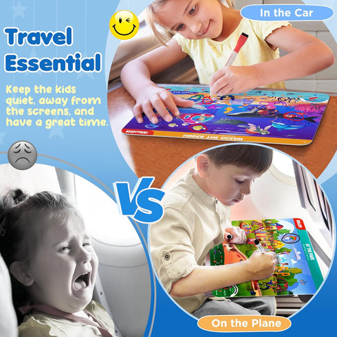 Preschool Learning Activities Search and Find Books, Travel Game for Kids Ages 3-8, Birthday Gifts