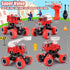 LUDILO 4PCS Fire Truck Toys for 3-5 Year Old Boys, DIY Assembly Take Apart Firetruck with Electric Drill, STEM Building