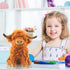 Bsanker Highland Cow Stuffed Animal Toy, Cute Realistic Highland Cow Plush Toy Fluffy Farm Highland Cow Plushies Decor