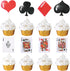 32pcs Casino Cupcake Toppers - Casino Poker Theme Party Decorations for Las Vegas Casino Night Birthday Supplies