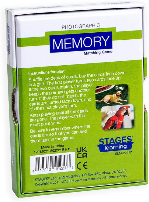Pets Memory Card Game - From The Makers of Language Builder with Real Photo Images
